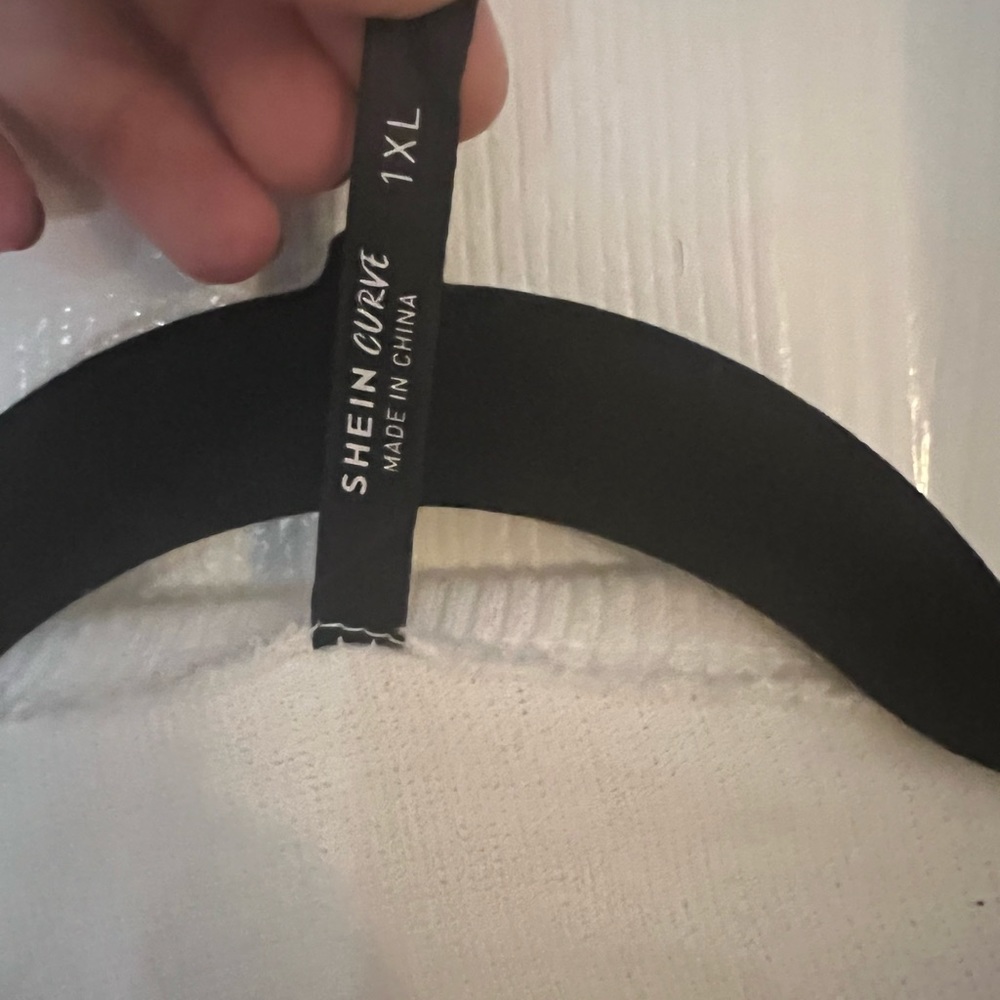 White Ribbed Sweater Tie-Front - Picture 6 of 6